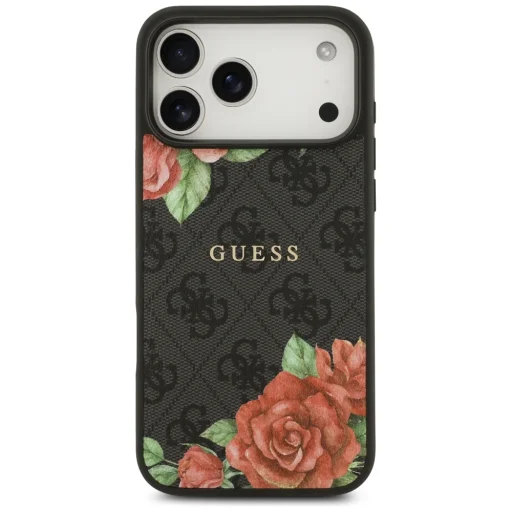 iPhone 17 Pro Guess 4G Flowers Print MagSafe fekete tok - 3