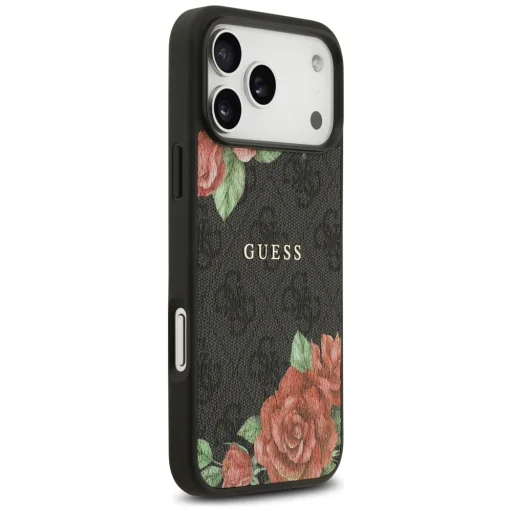 iPhone 17 Pro Guess 4G Flowers Print MagSafe fekete tok - 4