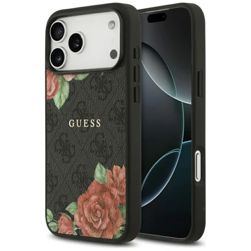 iPhone 17 Pro Guess 4G Flowers Print MagSafe fekete tok - 1