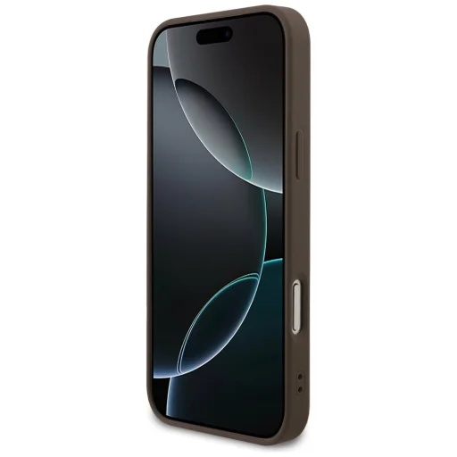 iPhone 17 Pro Max Guess 4G Szíjas Háromszög Logó MagSafe tok barna - 5