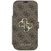 iPhone 17 Pro Guess 4G Metal Logo könyv tok barna - 4