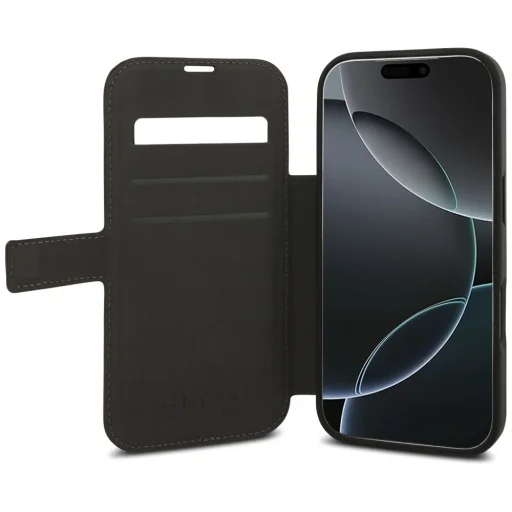 iPhone 17 Pro Guess 4G Metal Logo könyv tok barna - 6