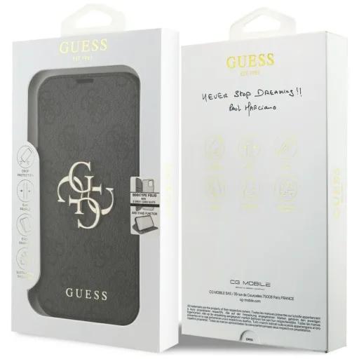 iPhone 17 Pro Guess Book 4G Metal Logo fekete tok - 7