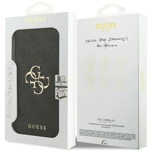 iPhone 17 Pro Max Guess Book 4G Metal Logo fekete tok - 7