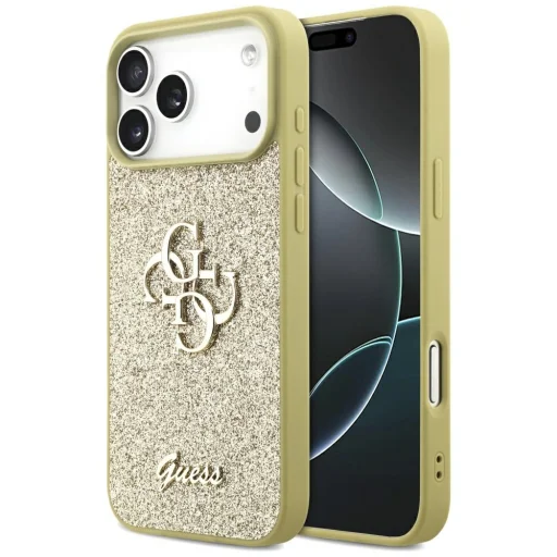 iPhone 17 Pro Max Guess Fix Glitter Nagy 4G arany tok - 1