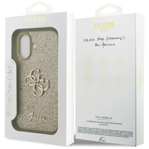 iPhone 17 Guess Fixed Glitter Big 4G arany tok - 8