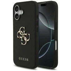iPhone 17 Guess Grained Big 4G & Classic Logo fekete tok