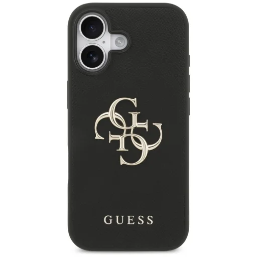 iPhone 17 Guess Grained Big 4G & Classic Logo fekete tok - 3