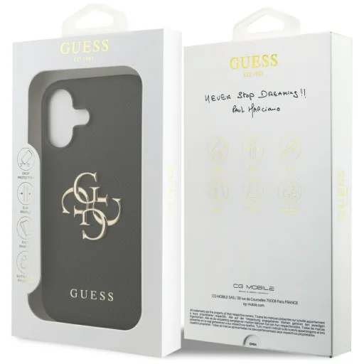 iPhone 17 Guess Grained Big 4G & Classic Logo fekete tok - 8