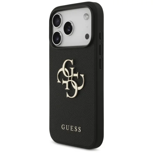 iPhone 17 Pro Guess Grained Big 4G & Classic Logo fekete tok - 2