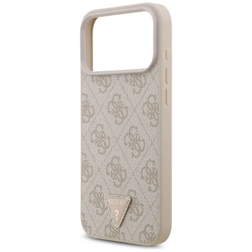 iPhone 17 Pro Max Guess bőr 4G Triangle Strass MagSafe tok rózsaszín tok - 6