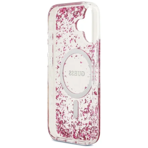 iPhone 17 Guess Resin Bottom Glitter rózsaszín tok - 7