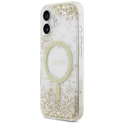 iPhone 17 Guess Resin Bottom Glitter MagSafe tok arany - 2