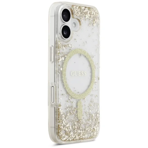 iPhone 17 Guess Resin Bottom Glitter MagSafe tok arany - 4