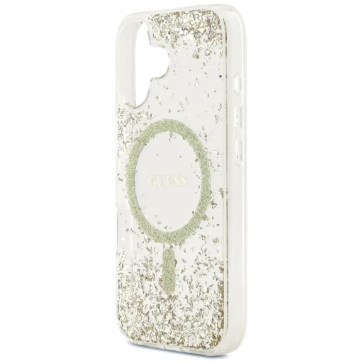 iPhone 17 Guess Resin Bottom Glitter MagSafe tok arany - 6