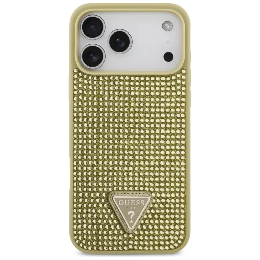 iPhone 17 Pro Max Guess Rhinestone Triangle Logo arany tok - 3