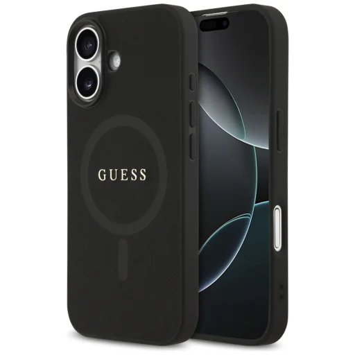 iPhone 17 Guess Saffiano Classic Logo MagSafe fekete tok - 1