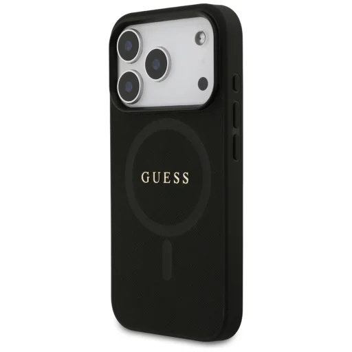iPhone 17 Pro Guess Saffiano Classic Logo MagSafe fekete tok - 2