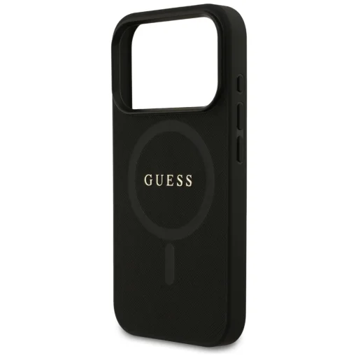 iPhone 17 Pro Guess Saffiano Classic Logo MagSafe fekete tok - 6