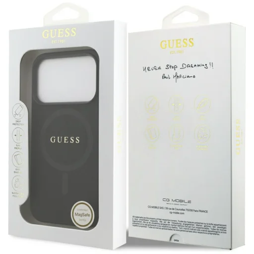 iPhone 17 Pro Guess Saffiano Classic Logo MagSafe fekete tok - 8