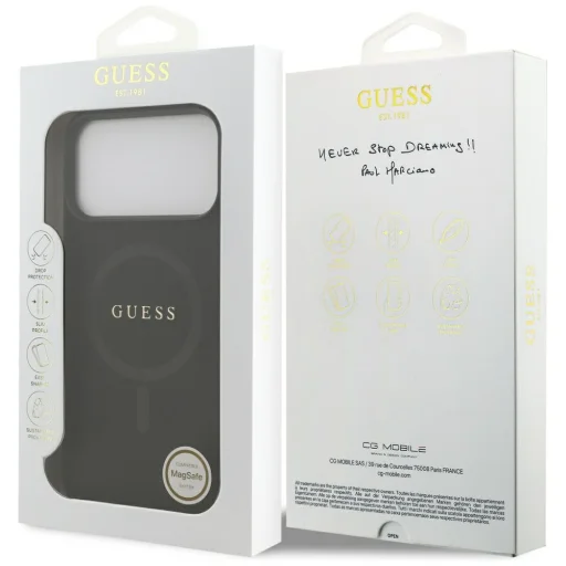 iPhone 17 Pro Max Guess Saffiano Classic Logo MagSafe fekete tok - 8