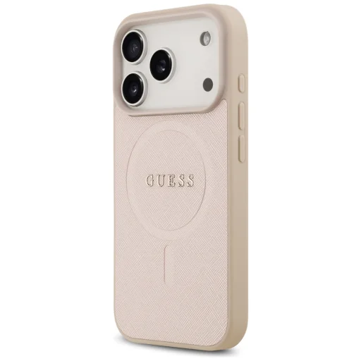 iPhone 17 Pro Guess Saffiano Classic Logo MagSafe rózsaszín tok - 2