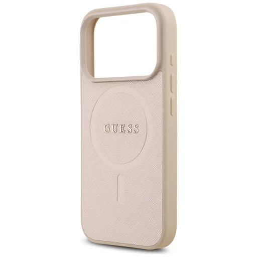 iPhone 17 Pro Guess Saffiano Classic Logo MagSafe rózsaszín tok - 6