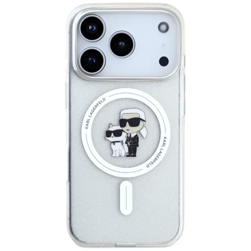 iPhone 17 Pro Karl Lagerfeld IML Karl Choupette Glitter MagSafe tok átlátszó - 3