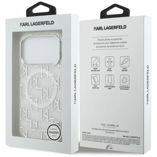 iPhone 17 Pro Karl Lagerfeld IML KL Monogram MagSafe tok fehér - 8
