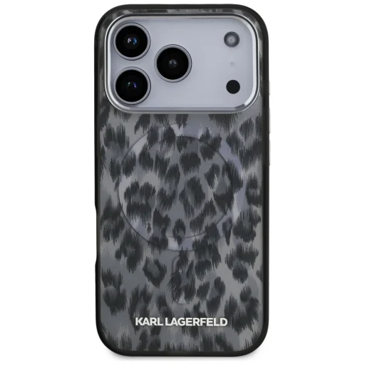 iPhone 17 Pro Karl Lagerfeld IML Leopárd Minta MagSafe tok fekete, - 3