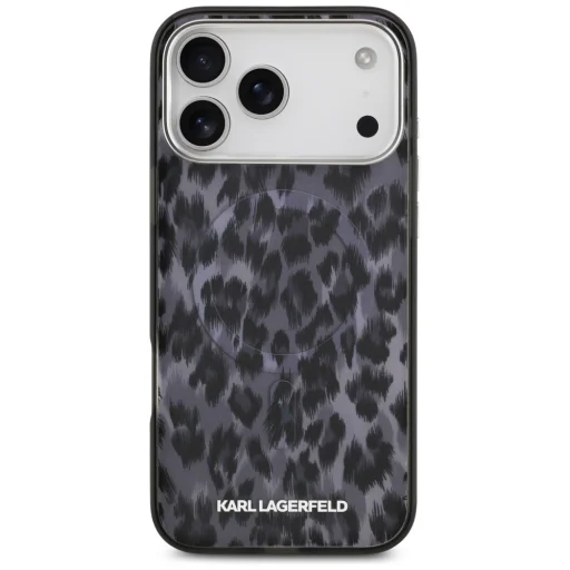 iPhone 17 Pro Max Karl Lagerfeld IML Leopárd Minta MagSafe tok fekete - 3