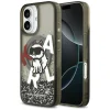 iPhone 17 Karl Lagerfeld Liquid Glitter Choupette Logo MagSafe fekete tok