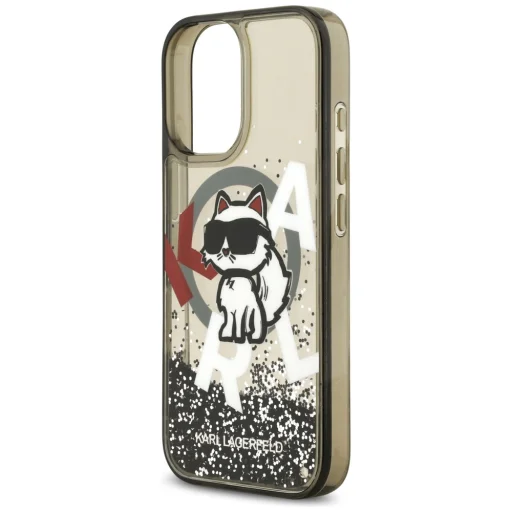 iPhone 17 Karl Lagerfeld Liquid Glitter Choupette Logo MagSafe fekete tok - 6