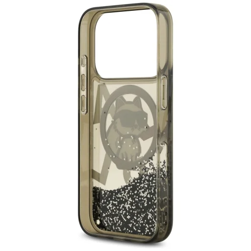 iPhone 17 Pro Karl Lagerfeld Liquid Glitter Choupette Logo MagSafe fekete tok - 7