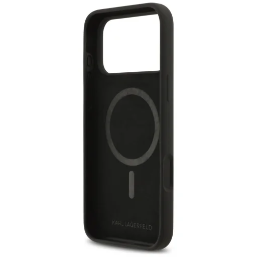 iPhone 17 Pro Max Karl Lagerfeld Silicone Heart Sign Logo MagSafe tok fekete - 7