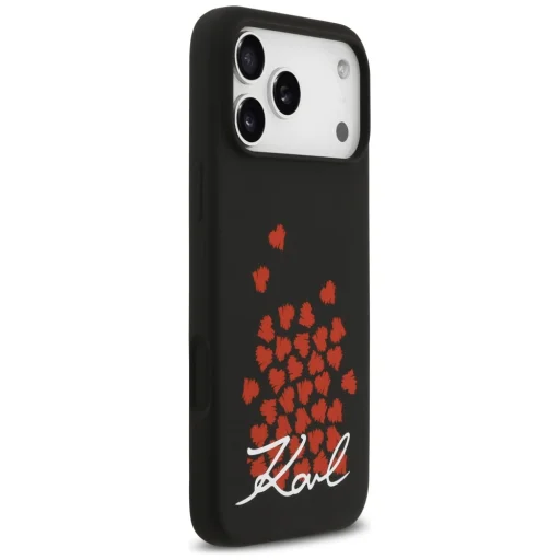 iPhone 17 Pro Max Karl Lagerfeld Silicone Heart Sign Logo MagSafe tok fekete - 4