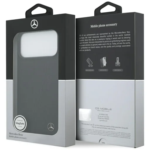 iPhone 17 Pro Max Mercedes bőrtok nagy babérlevél mintával MagSafe fekete tok - 8