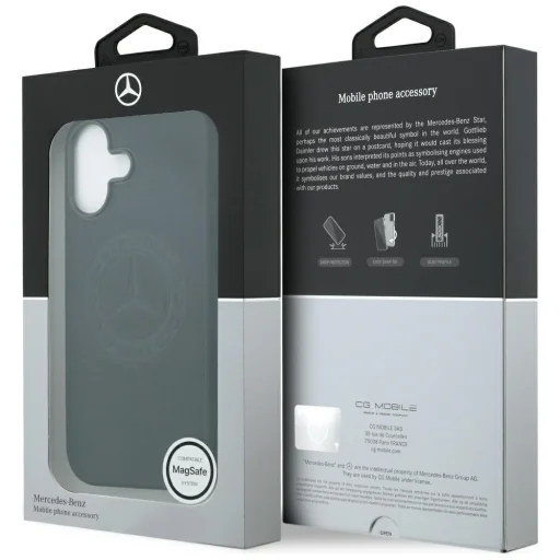 iPhone 17 Mercedes bőr Vintage logó MagSafe tok fekete - 8