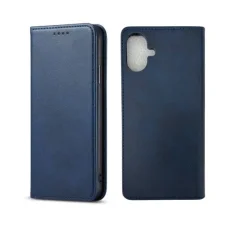 Samsung Galaxy A07 mágneses PU bőr fliptok kártyatartóval kék Alphajack