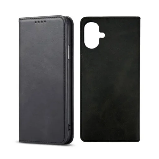 Samsung Galaxy A07 mágneses PU bőr fliptok kártyatartóval fekete Alphajack - 1