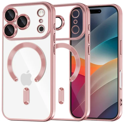 iPhone 17 Pro Techsuit Luxury Crystal MagSafe Pink tok - 1