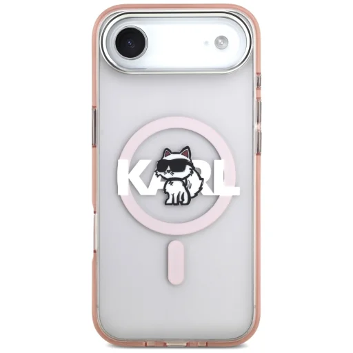 iPhone 17 Air Karl Lagerfeld - IML MagSafe Sketch Logo - Pink Choupette tok - 2