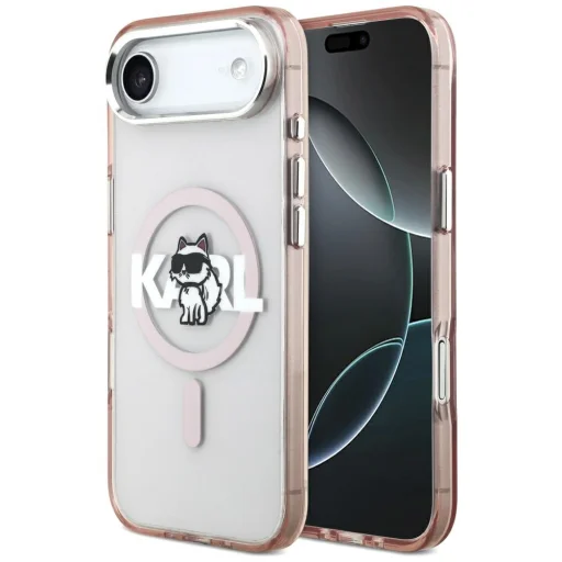 iPhone 17 Air Karl Lagerfeld - IML MagSafe Sketch Logo - Pink Choupette tok - 1
