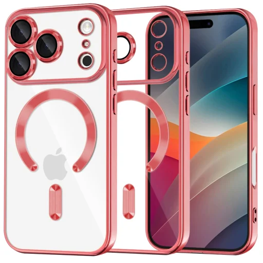 iPhone 17 Pro Piros Techsuit Luxury Crystal MagSafe tok - 1