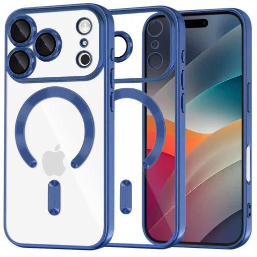 iPhone 17 Pro Max Deep Blue Techsuit Luxury Crystal MagSafe tok - 1