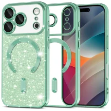 iPhone 17 Pro Light Green Techsuit - Luxury Glitter MagSafe tok
