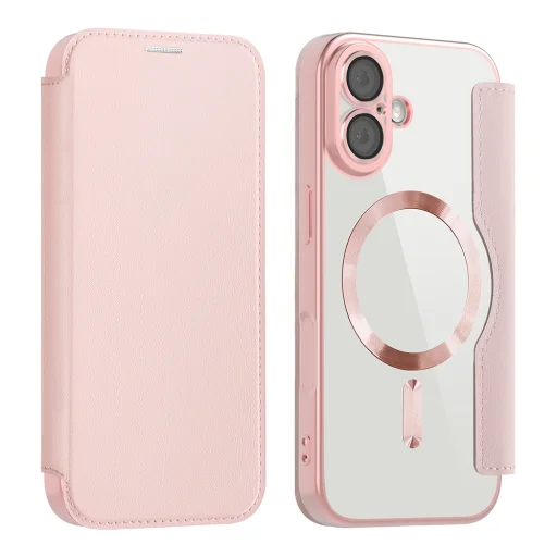 Apple iPhone 17 Pink Techsuit SmartMag könyvtok tok - 2