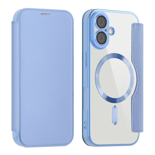 iPhone 17 Világoskék Techsuit SmartMag Book tok - 2