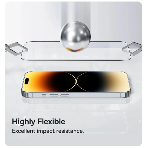 iPhone 17 Pro Max Fekete ANANK 2.5D 5X Erősített Teljes Üveg Képernyővédő üvegfólia - 2