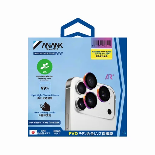 iPhone 17 Pro / iPhone 17 Pro Max - ANANK - AR Lens Guard - Flamed Titanium üvegfólia - 7